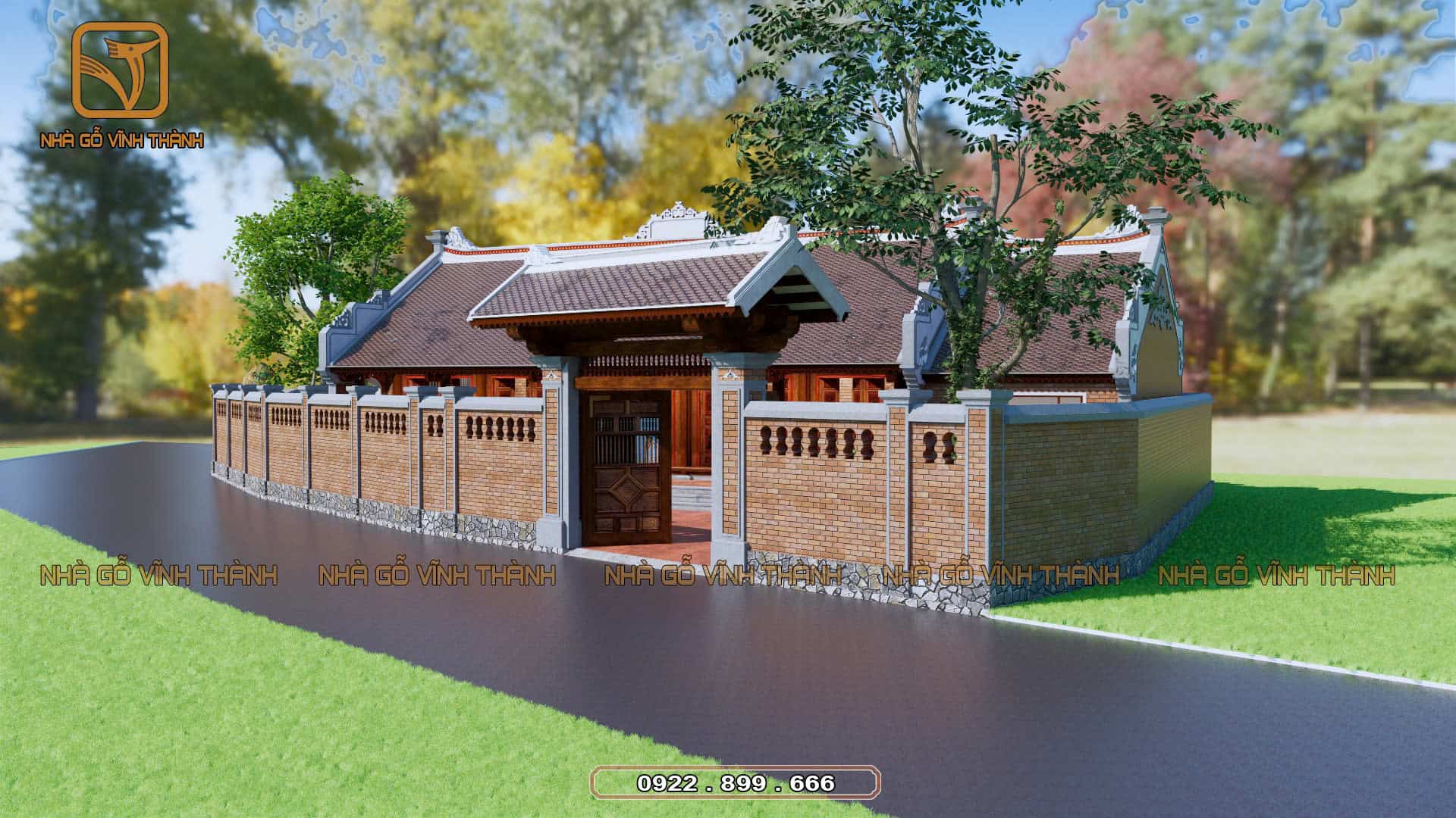 Cổng gỗ nhà kẻ truyền