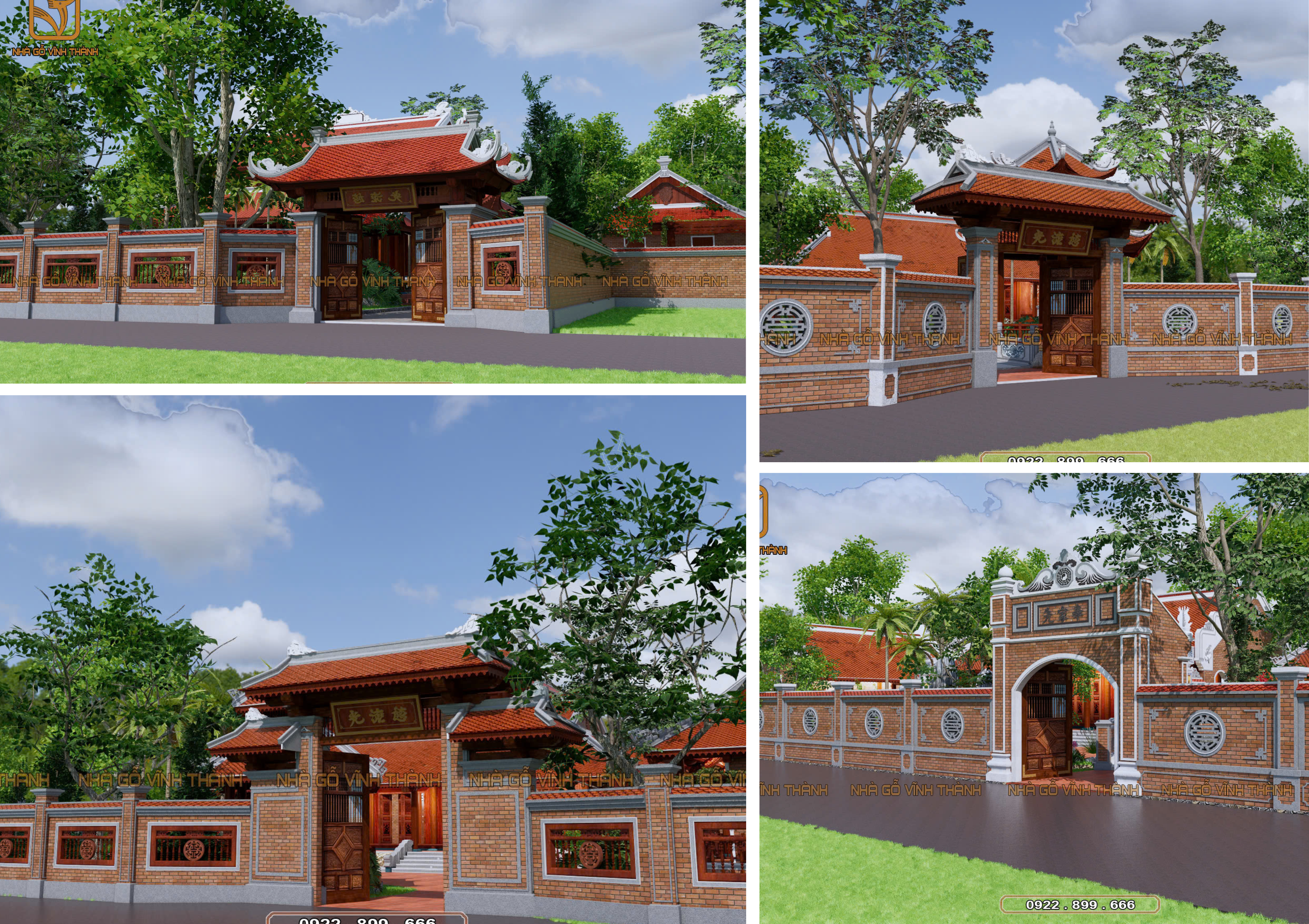 Các mẫu cổng nhà gỗ kẻ truyền đẹp, chuẩn phong thủy cho nhà gỗ truyền thống